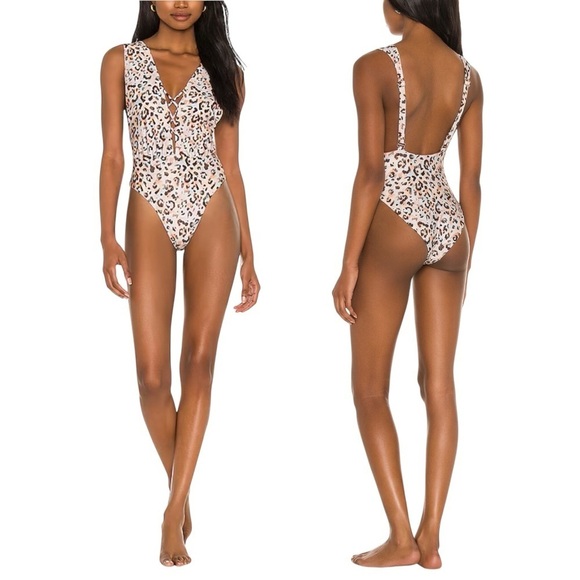AQUA BENDITA Becca Pavana Leopard Print One Piece Swim Suit - Picture 2 of 10